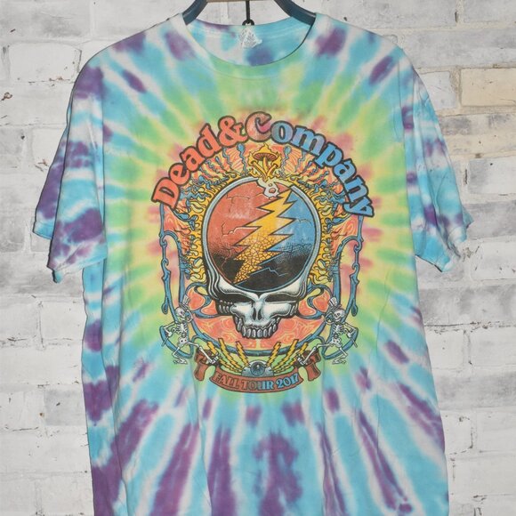 2017 Retro Tie Dye Dead and Company Fall Tour 2017 Hippie T-Shirt XL - Picture 3 of 8